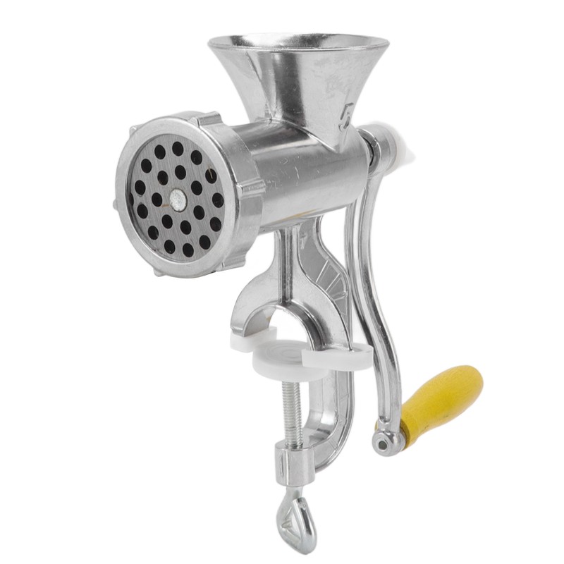 Meat Grinder Small Aluminum Alloy Composite Wood Incisive Blade Silver