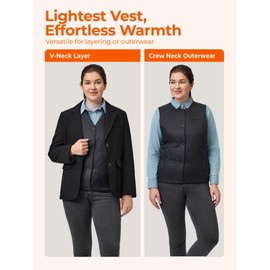ORORO Women's Ultra Lightweight Heated Vest Liner with 4 Heat Zones, Soft Heated Quilted Vest with Battery (Black, S)