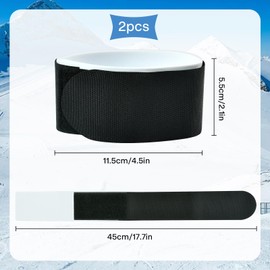 IHLOOTD Ski Band Adjustable Ski Bands Ski Velcro Strap Ski Srap Ski Multifunctional Attachment Straps for Snowboard, Ski Poles, Ski Equipment, Pack of 2