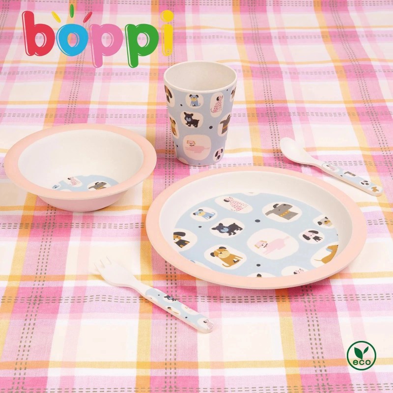 Boppi: Bamboo Dinnerware 5-Piece Set - Dogs
