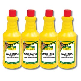 Simoniz Magic Carpet 32 oz Ready-to-Use Spot Cleaner & Pre-Spray – Removes Tough Carpet Stains from Coffee, Wine, & More – Effective & Safe Carpet Care Solution (4 Pack)