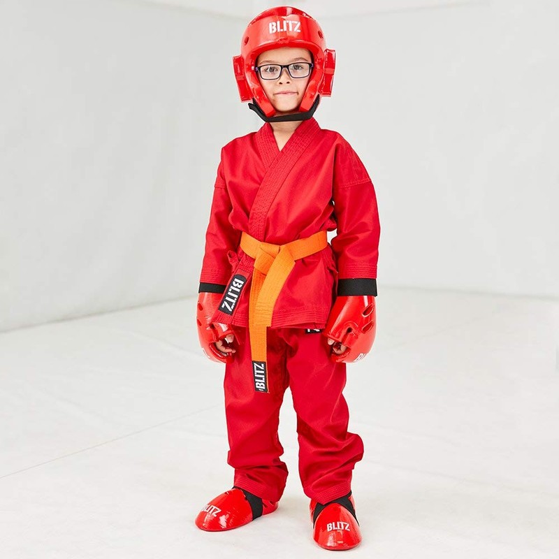 Blitz Dipped Foam Foot Guards - Blue - Large