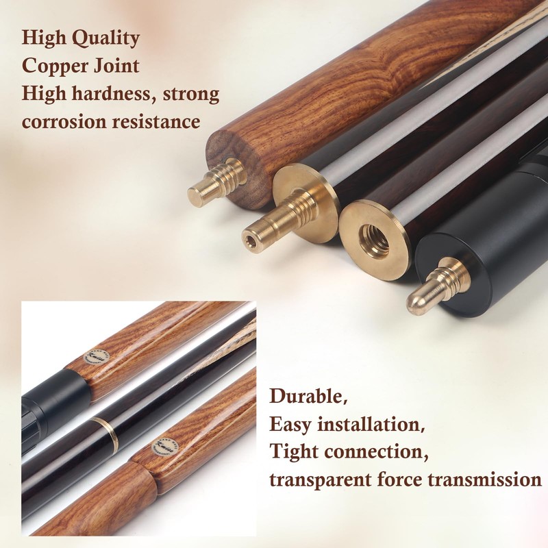 Kmise 3/4 Split Snooker Pool Cue, 57", 9mm Tips, 19,
