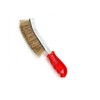 Heavy-Duty Stainless Steel Wire Brush, 235mm Length, Ergonomic Red Handle,