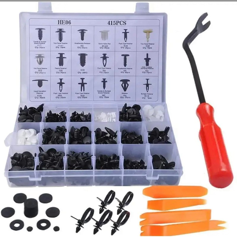 450 rivets plastic universal car clips nylon black rivets plastic