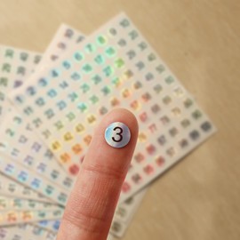 10 Sheets 1 to 100 Round Reflective Laser Number Stickers, Self -Adhesive Label Stickers for Inventory Storage, Nail Polish Bottles, Swatch Sticks, and Lipsticks