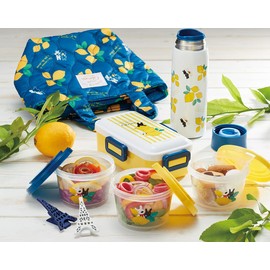 Skater SIJ3-A Storage Container, Set of 3, 8.5 fl oz (240 ml), Side Dish Container, Lisa and Gaspard Lemon Pattern, Made in Japan