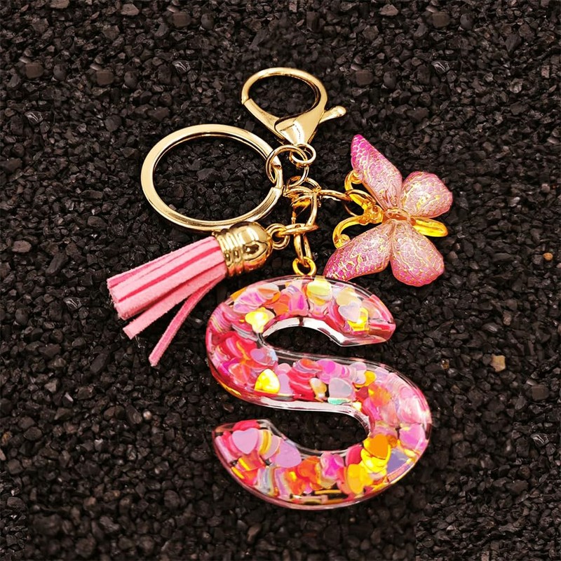 JchEnye Butterfly Keyring, Pink Keyring, Butterfly Keyring, Pink Keyring with