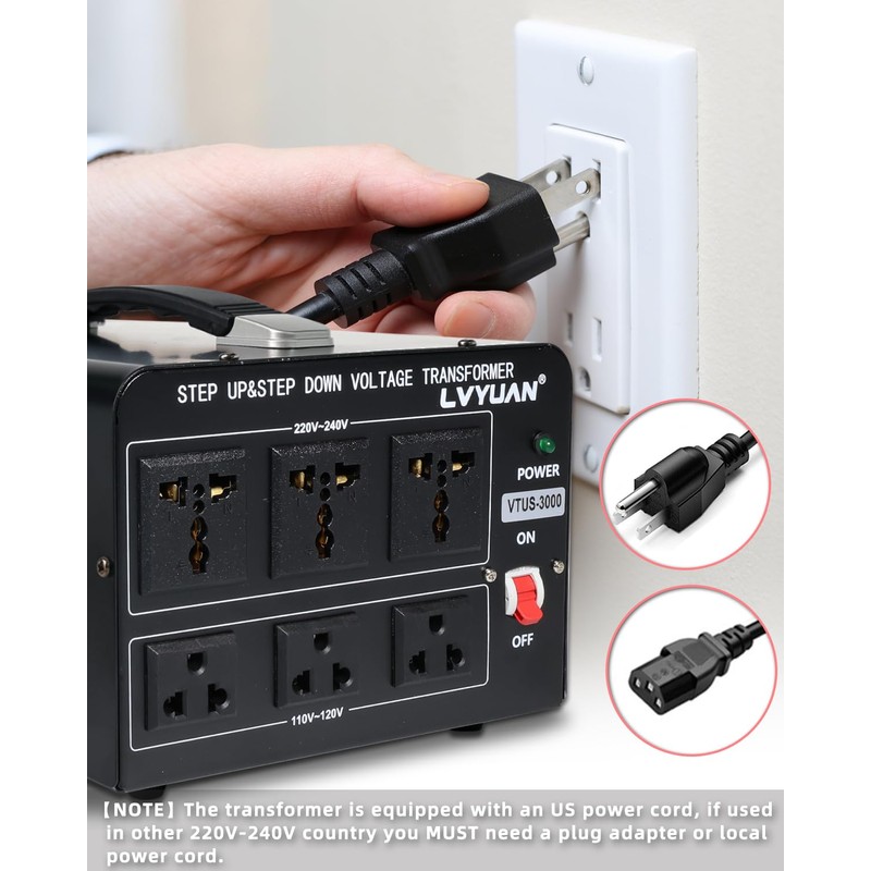 LVYUAN 3000 Watt Voltage Converter Transformer Heavy Duty Step Up/Down