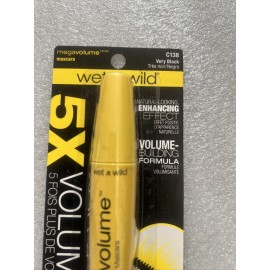 Wet N Wild 5X PLUMP Mascara .27 FL Oz C138 VERY BLACK New Sealed
