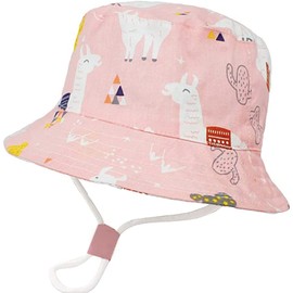 XYIYI Unisex Baby Toddler Sun Hat Children for 1-8 Years Boys Girls with Wide Brim, Pink Alpaca