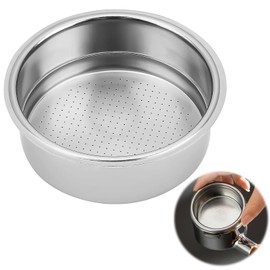 Cesta de filtro presurizado de 51 mm, 2 tazas de acero inoxidable para cafetera espresso semiautomática, portafiltro de doble capa, perfecto para el hogar, capuchino, americano, baristas