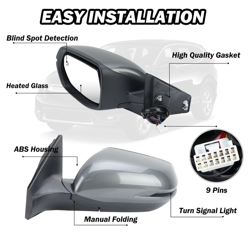 MOFOAP Driver Side Mirror Compatible with Honda CR-V 2017-2022 Rear