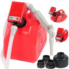 Baudelio Fuel Transfer Pump with Nozzle for Flow Control, AA Battery Powered, Electric Portable Gas Can Pump with Adapter for Gasoline, Diesel, Fuel, Oil& More at 3.8GPM