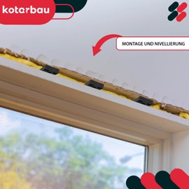 KOTARBAU Set of 25 Plastic Mounting Wedges for Windows Doors Door Frame Window Frame Black 94 x 44 x 14 mm