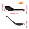 Asian Soup Spoons for Ramen, Pho, Dumplings – Black Melamine,