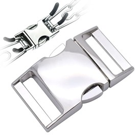 LonlyEagle Dog Collar Buckle, Fastener Stainless Steel Buckle for Prong Dog Training Collar & Quick Release with Buckle for Medium Large Dogs(Silver,S:2.25-2.5mm)