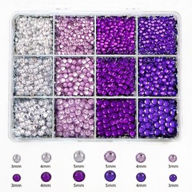 [My Selection] Cost-effective large-size color mix nail flat stone parts 12-piece set, 1 piece, purple / [나의셀렉] 가성비 대용량 사이즈 컬러 믹스 네일 평스톤 파츠 12칸 세트, 1개, 퍼플