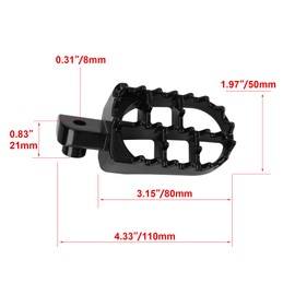 Aluminium Foot Pegs Footrest Foot Rest Replacement for Dirtbike 50 70 90 110 125cc Taotao PW50 PW80 TW200 XR50R CRF50 CRF70 CRF80 CRF100F Black