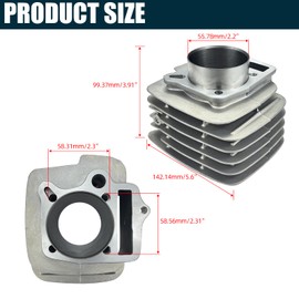 YX140 56mm Cylinder Kit with Piston Ring Gasket Spark Plug,Top End Rebuild Kit for 140cc 150cc 1P56YMJ 1P56FMJ 1P56FMJ-5 W150-5 Engine Dirt Pit Bike ATV,High Performance Engine Kits