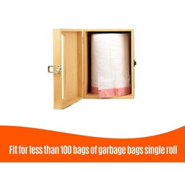 Extra Large Trash Bag Organizer Dispenser, Garbage Bag Dispenser Roll Holder Under Sink, Bamboo Wall Mounted Kitchen Trash Bag Dispenser Holder, Bamboo Wood Garbage Bag Dispenser