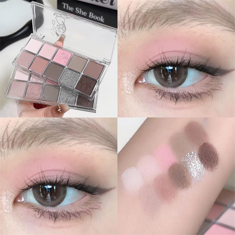 Erinde 10 Colors Eyeshadow Palette Makeup - Matte Shimmer Glitter