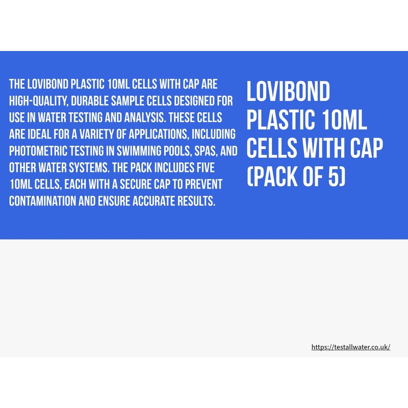 Lovibond Plastic 10 ml Cells with Cap (Pack of 5)