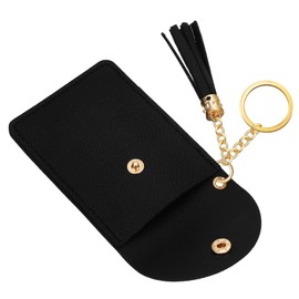 Holibanna Card Holder Keychain Card Purse Credit Holders for Women para Hombre Credit Card Purse Keychains for Women Wallets for Men Tassel Keychain Small Purse Men Keychain Pu Leather Black
