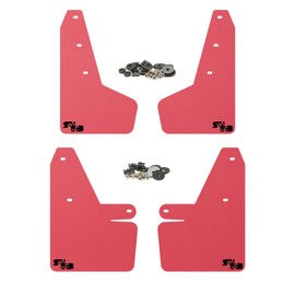Rokblok Mud Flaps for 2018-2023 Subaru Crosstrek - Multiple Colors Available - Mud Guards are Custom Cut and Fit - Includes All Mounting Hardware (Red with Black Logo)