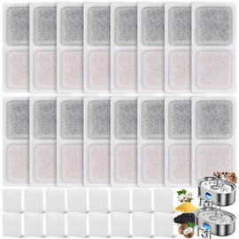 32 Pack Dog Water Filters for 13L/3.4Gal & 16L/4.2Gal Dog Water Fountain, Ion Exchange Resin with Coconut Shell Activated Carbon Filter Refills for ECOCO NUT, 16 Pack Filters &16 Pump Sponges