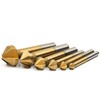 Hakkin 6pcs 90 Degree 3 Flute 6.3-20.5mm HSS Countersink Drill
