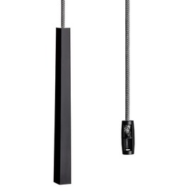 sleeklight Black Light Pull Cord, String and Handle. Slimline, Subtle Cube Minimalist Design. Choice of Cord Colour. (Metallic Silver Cord)