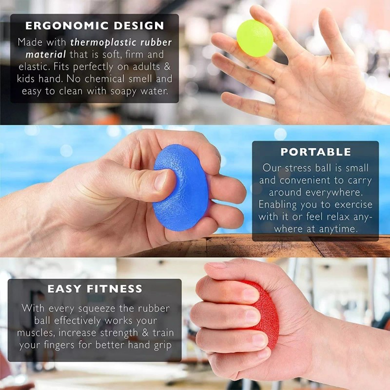 Seven Mine Pelotas De Gel Forma Huevo Rehabilitación Ejercicio 3pzas