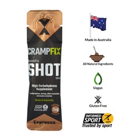 Crampfix QuickFix Shot Sachets - Fast & Effective Relief from Muscle Cramp (3 x 20ml Packets) (Espresso)