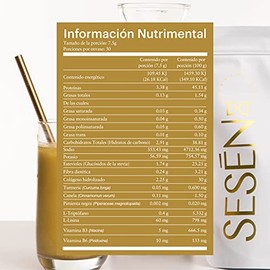 SESEN - Colágeno Hidrolizado en Polvo Golden Milk 225 g - Sin Azúcar, Suplemento Alimenticio, Péptidos de Colágeno en Polvo, Collagen Peptides, Cúrcuma