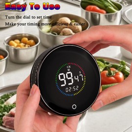 wakouter Digital Kitchen Timer, Magnetic Countdown Countup Timer, with LED Digital Display, Volume Adjustable, Suitable for Kids and Seniors Cooking,Fitness,Baking Learning and Teaching Timer (Black)