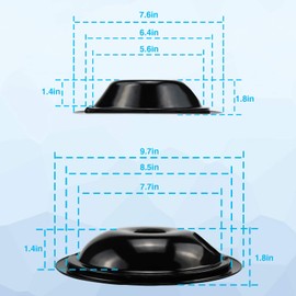 Black Porcelain Burner Drip Pans (2) 6”(2) 8” WB31M19 WB31M20 Set Replacement by APPLIANCEMATES Compatible for GE Hotpoint Electric Range Stove Burner