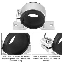 KIMISS Fuel Pump Clamp Fuel Filter Bracket Fuel Pump Mounting Bracket 50mm Fuel Pump Bracket Aluminum Alloy Car Fuel Pump Mounting Bracket Single Filter Clamp Cradle (Silver)