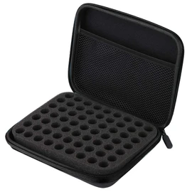 Estuche de transporte de aceite esencial, 63 ranuras Carcasa de EVA dura Bolsa de almacenamiento de aceites esenciales con inserto de espuma y asa de transporte(Negro)