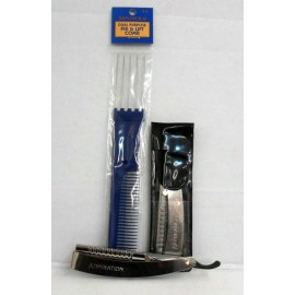 ARISTOCRAT JAPANESE ADMIRATION 3 Pc Stainless Steel Straight Razor / Comb ~ KIT!