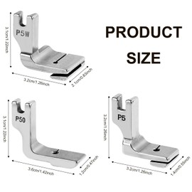 3pcs Sewing Presser Foot, P5W P5 P50 Piping Sewing Machine Presser Feet Double Shirring Gathering Pleated Presser Foot Quilting Patchwork Sewing Machine Presser Foot for Most Sewing Machine