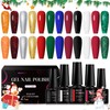 MEET ACROSS 12PCS Gel Nail Polish Kit, Nude Gel Polish
