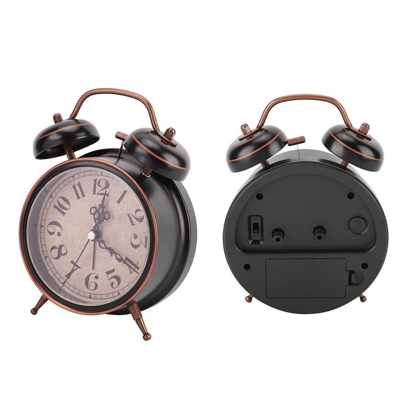QANYEGN Retro Twin Bell Alarm Clock, Vintage Analog Alarm Clock,