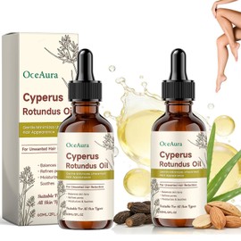 2 PCS Natural Cyperus Rotundus Oil,Hidratante con Cyperus Rotundus,Aceite Depilatorio Natural para Mujeres y Hombres,Hidrata y Suaviza la Piel y Reduc