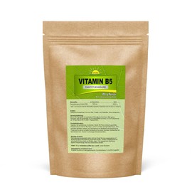 Bonemis® Vitamin B5 (Pantothensäure), Pulver, vegan, Premiumqualität ohne Zusatzstoffe, 100 g im umweltfreundlichen Beutel aus Kraftpapier