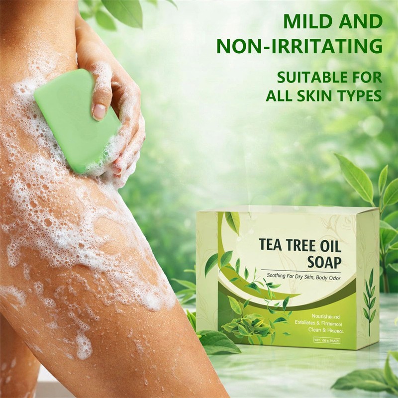 Tea Tree Soap, Natural Gentle Exfoliating Cleansing, for Face &