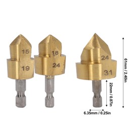 3 Piece Set PPR Lifting Bit Set, 1/4" Shank Water Pipe Expansion Drill Bit Hole Punch Bit For Opening and Expanding Holes