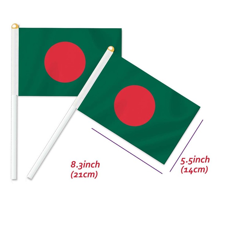 10 PCS Bangladesh Handheld Small Flag, Bangladeshis Hand held Mini