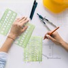 6 Pieces Green Geometric Rulers, Drawing Aids, Measuring Tools, Plastic
