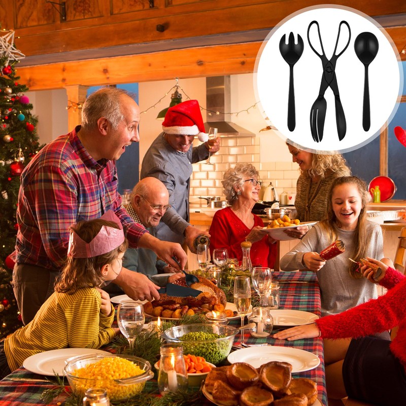 Lanties 18 Pcs Plastic Serving Utensils 9" Disposable Utensils Set